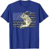 Fishing Camouflage US American Flag Bass Fish FisherUnisex Camo TShirt