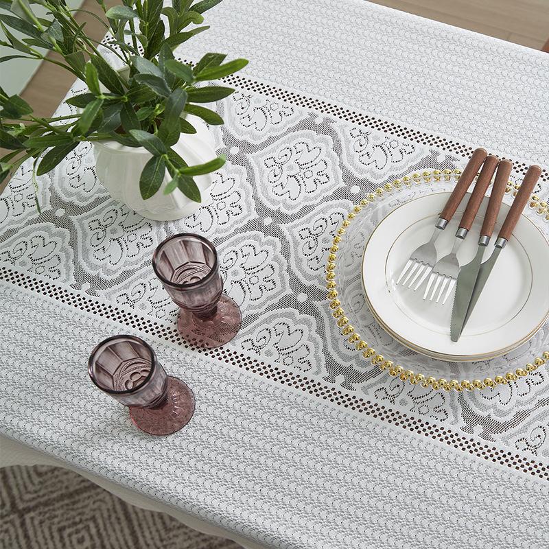 Скатерть в геометрическую клетку, кружево, пэчворк, прямоугольная, машинного плетения, полиэстер, тканая скатерть для свадьбы, дня рождения, ресторана, шведского стола