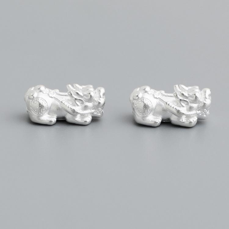 Бусины-разделители Pixiu из стерлингового серебра 3D S999 для браслетов и ожерелий своими руками