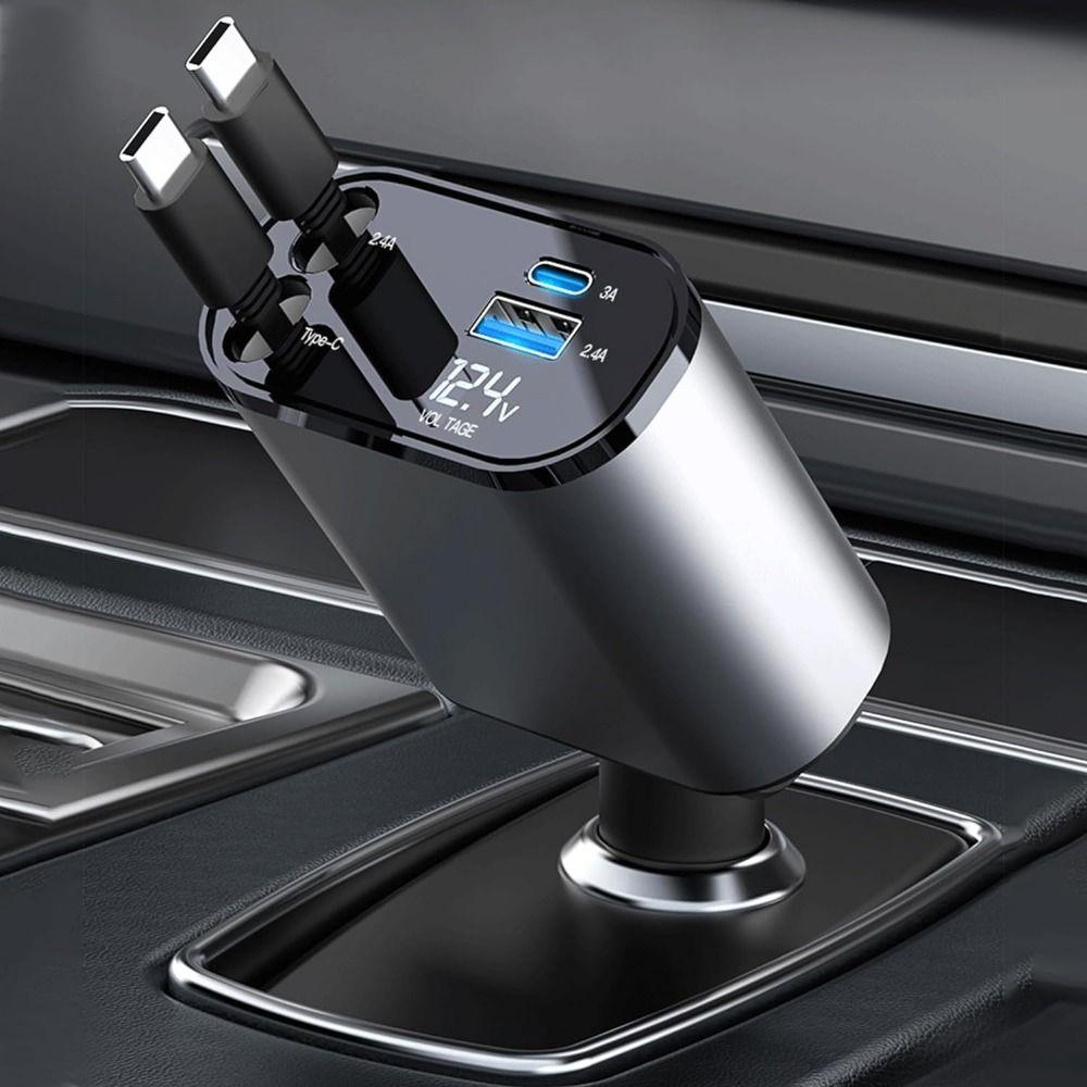 120W Fast Charger Car Phone Charger 4 in 1 Vehicle Mounted Inverter Auto Charger Socket Part Car