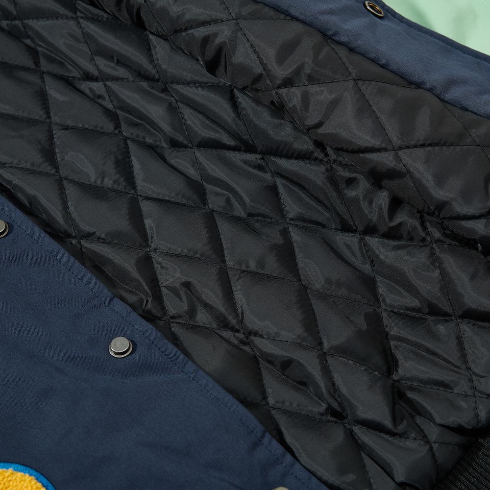 Мужская модная бейсбольная куртка с мультяшными нашивками и пэчворком - Осенняя свободная посадка с воротником-стойкой