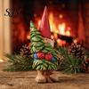 Small Statue Collections Rustic Resin Gnome Ornament, Hand Painted Nordic Style Dwarf Figurine for Holiday Home Ornaments Decor and Garden Decoration,
