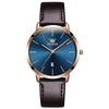 Arm Ultra Leather Simple Easy To Thin and High School Student Watch for White Brown Rose Gold Blue Women's Watch, Blue, Stylish, Watch, Waterproof,