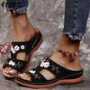 Summer Women Wedge Sandals Premium Open Toe Orthopedic Slippers Vintage Non-slip Leather Casual Embroidered Platform Ladies Shoes