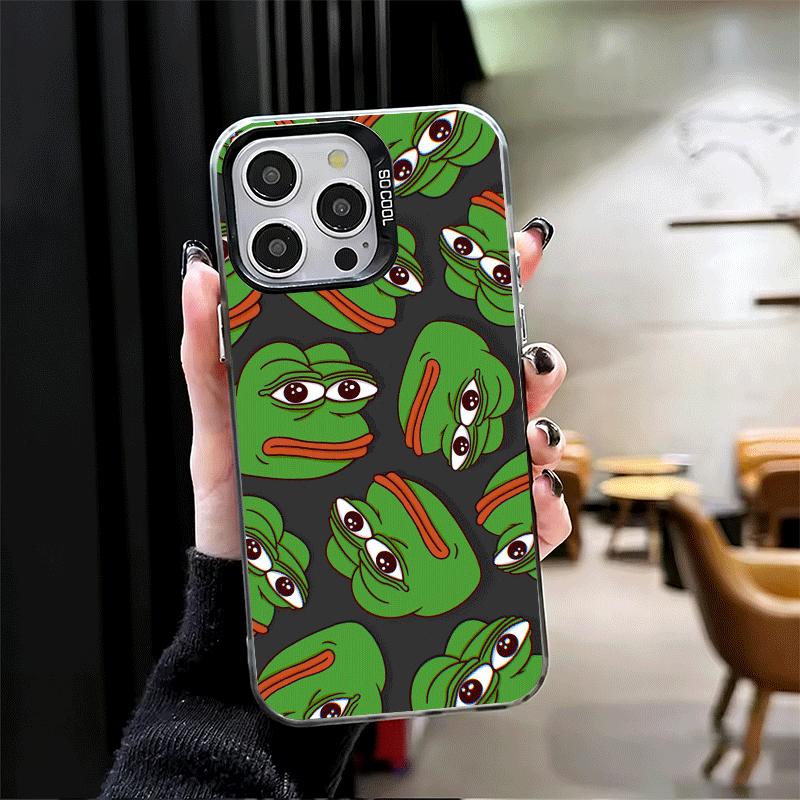 Смешной Грустный Лягушонок P-Pepe Мем Мягкий Чехол для Телефона для iPhone 15 16 17 Pro Max 17Air 16E 14 Plus 13 12 Mini Ударопрочный Чехол Задняя Крышка
