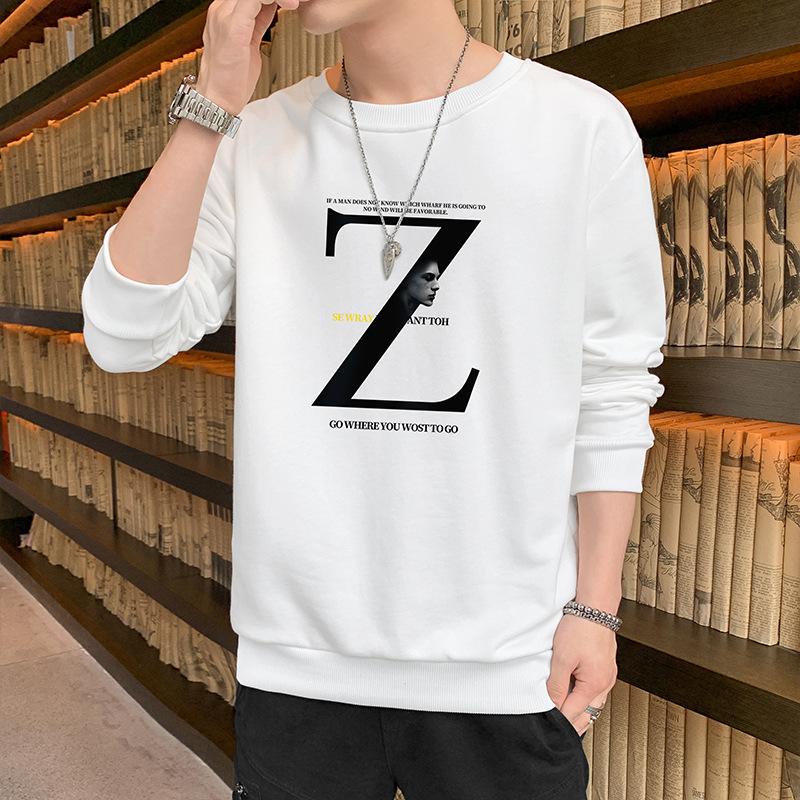 Весенний новый свитер мужской свободный повседневный топ с принтом пуловер мужская молодежная футболка с длинным рукавом мужская одежда