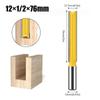 12mm 1/2inch Shank Router Bit Double Flute Long Straight Bits Grooving Bits Trimming Cutter Woodworking Milling Tools
