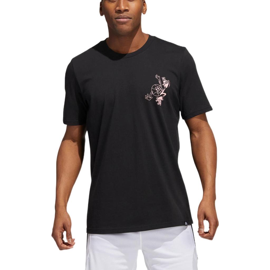 Adidas T Shirts Men's Black Crew Neck Moderate Straight Fit HK6723