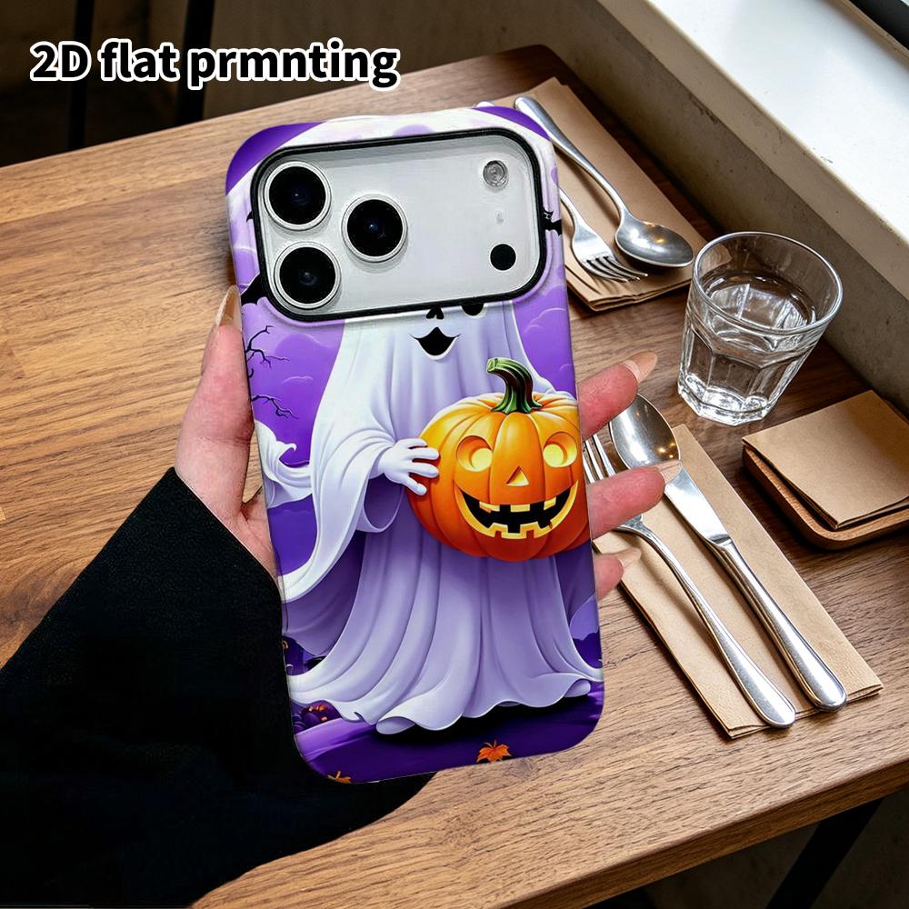 Phone Case: 2D flat design suitable for iPhone 18, 17, 16, 15, 14, 13 Pro film protection case, couple style, Halloween theme, Christmas and Halloween