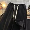 Spring And Autumn Harajuku Hong Kong Style Simple Loose Trend Ins Versatile Casual Drawstring Straight Long Pants Jeans For Men