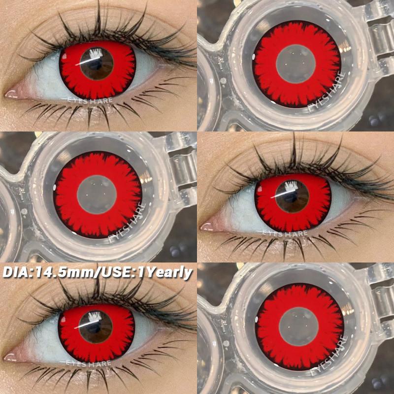 COD EYESHARE RAVEN BLACK Косплей Контактные Линзы Кроваво-красные Хэллоуин Макияж Глаз Линза Белые/Черные Сумасшедшие Косплей Мягкие Линзы