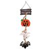 Practical-Halloween Front Door Hanging Pumpkin Witch Ghost Flags Sign For Halloween Home Haunted House Door Decorations