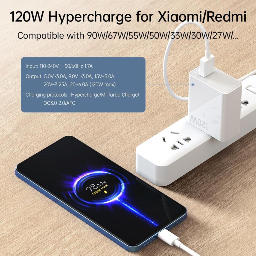 Xiaomi Зарядное устройство 120 Вт со сверхбыстрой зарядкой, штекер США, для Xiaomi 12 13 14 15 Ultra Redmi Note 11 12 13 POCO F6 X6 X7 Pro, Turbo Charge, кабель USB Type-C