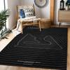 Sakhir Bahrain International Circuit Map Themed Durable Polyester Home Decor Large Size Logo Design For Living Room Game Room Doormat Machine Washable