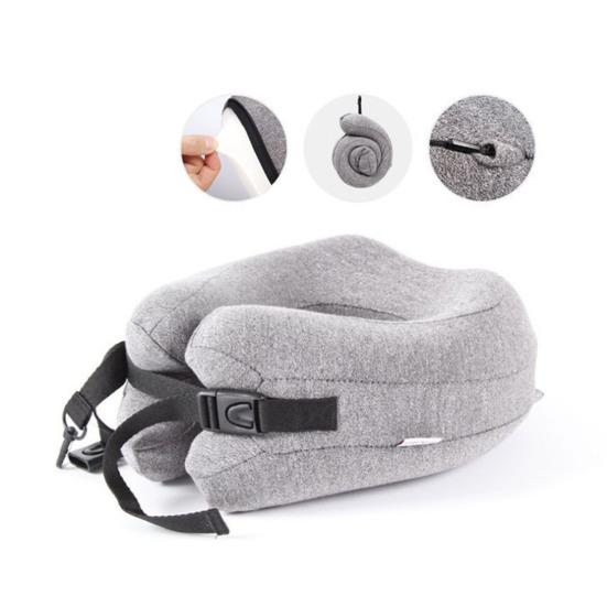 Подушка U-образной формы с защитой от затылка из пеноматериала с эффектом памяти, толстая эластичная, медленно отскакивающая, подушка для шеи для путешествий