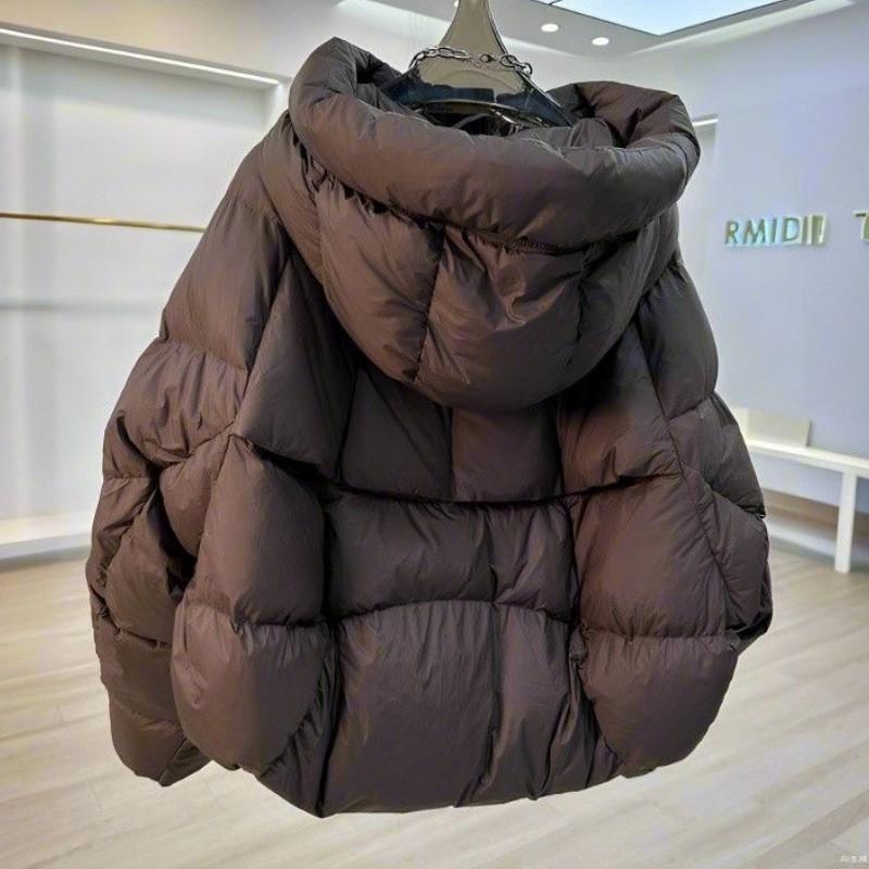 Womens Short Hooded Cotton Puffer Coat Solid Color Winter Warm Casual Outerwear