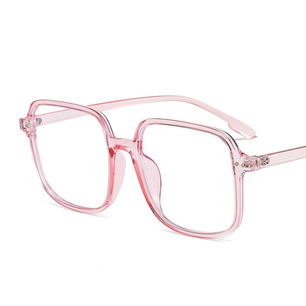 Retro Square, Black Thick Frame Glasses, Female Big Face, Thin And Plain Artifact, Myopia Glasses Frame.