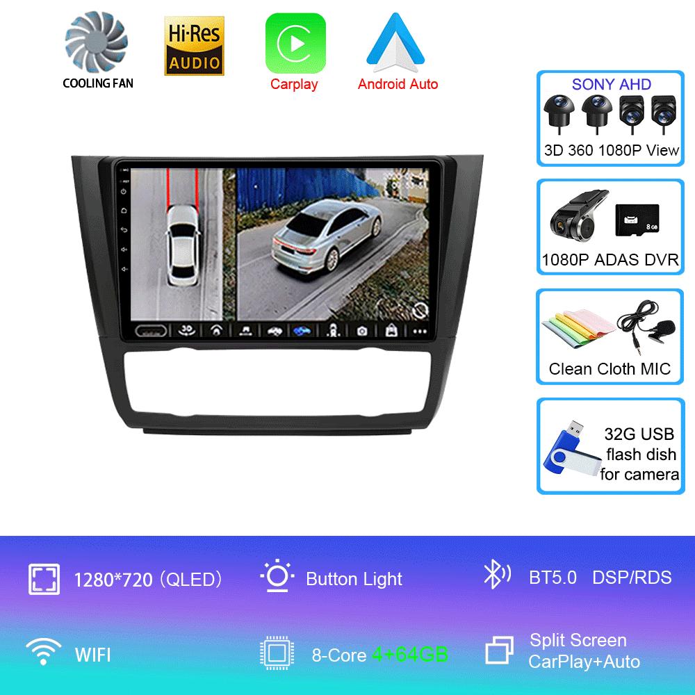 Car Radio Android 14 For BMW 1 Series E81 E82 E87 E88 2004 - 2012 Carplay Multimedia Video Player Serero Auto No 2Din DVD