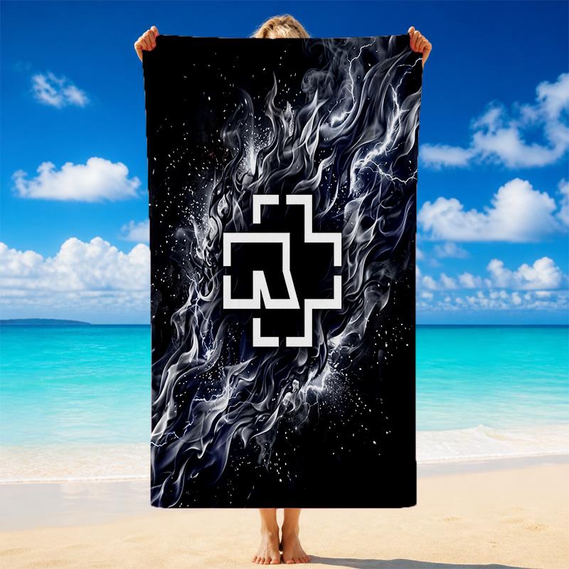 Rammstein Print Microfiber Beach Towel Sand?Resistant Lightweight Towel For Swimming Outdoor Travel Use