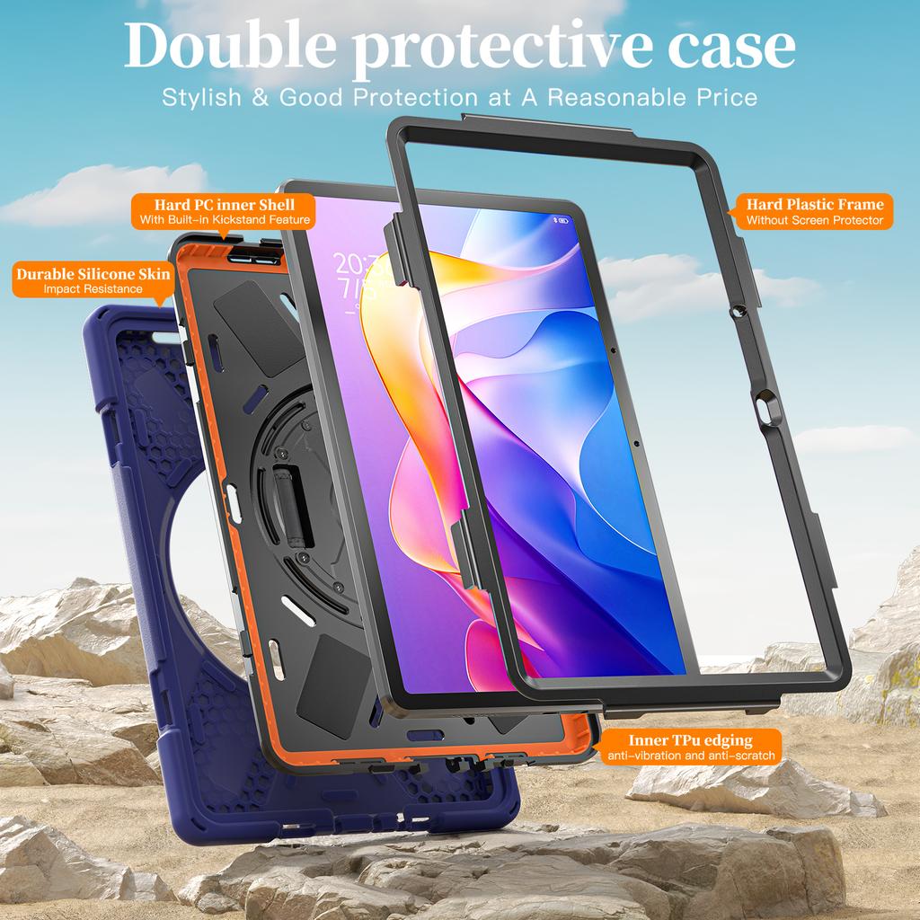 Kickstand Case for iPad 9.7-inch (2018)/(2017)/iPad Pro 9.7 inch (2016)/iPad Air 2 PC + Silicone