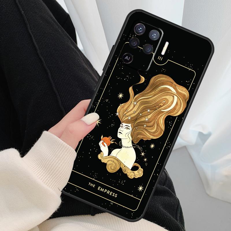 Лунная ведьма Таро Таинственный тотем Чехол Для Oppo A18 A38 A58 A78 A98 A80 A60 A40 A96 A76 A16 A94 A74 A54 A15 A17 A57 A77 A5 Pro