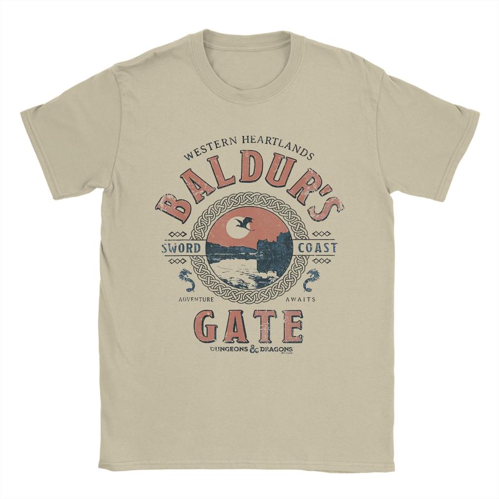 Dungeons Dragons Baldurs Gate Унисекс Футболка Винтажные Футболки С Коротким Рукавом Круглый Вырез Футболка Чистый Хлопок Новое Поступление Одежда