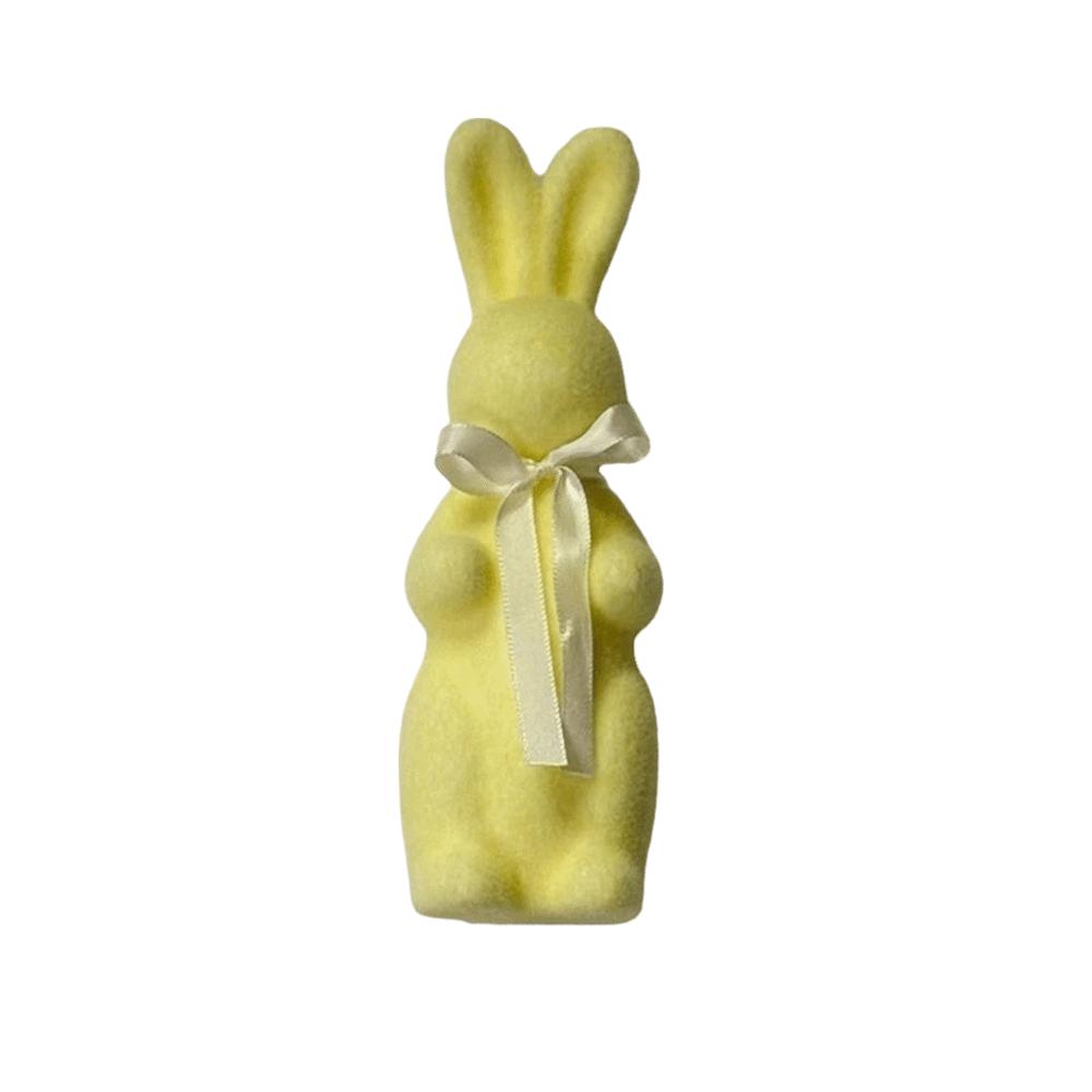 With Bow Tie Bunny Decoration Creative Large Flocking Rabbit Statues Cute Design Party Rabbit Ornaments Indoor Outdoor Lawn