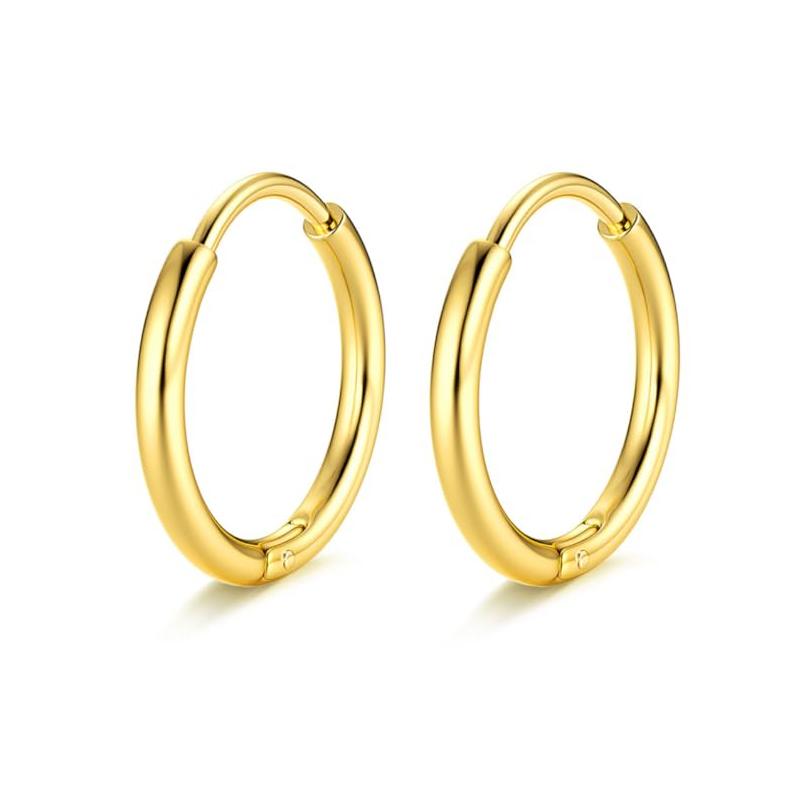 Bobisty 1 пара 14K позолоченные серьги-кольца с плоской задней частью для женщин и мужчин, ювелирные изделия для пирсинга хряща с кубическим цирконием из нержавеющей стали, милые