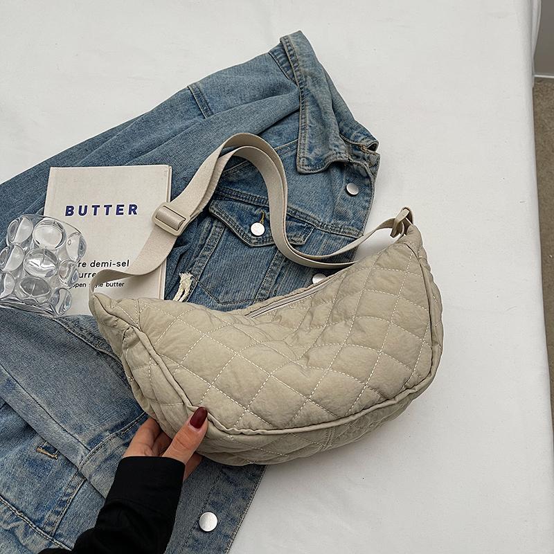 Женская сумка через плечо большой емкости, ромбовидная сумка через плечо, однотонная сумка-хобо