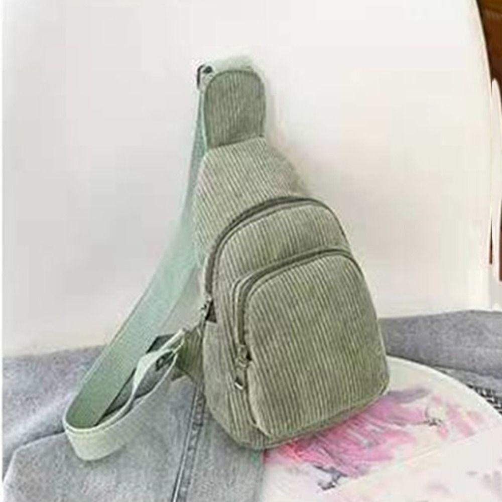 Schoolbag Corduroy Crossbody Bag Shoulder Bag Waist Bag Casual Corduroy Chest Bag Outdoor