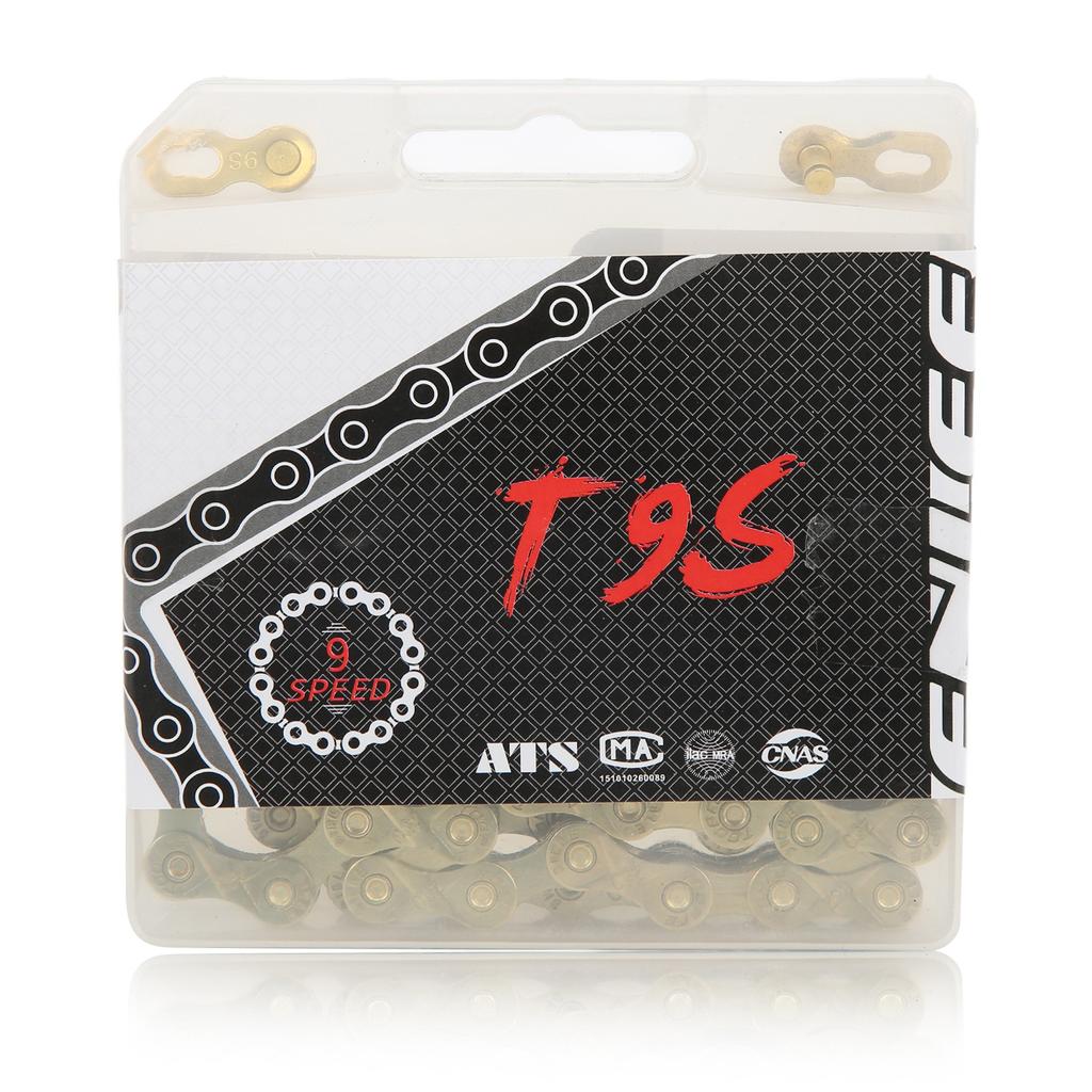 Mountain Bikes Chain 9 Speed Electroplate Rustproof Stable 2 Bridges Type Bike Chain with Chain