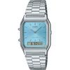 CASIO Ана-Цифровые Кварцевые Наручные Часы Серия Vintage AQ-230A-2A1MQY Унисекс Двойное Время Ледяной Синий Зарубежная Модель
