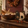 Lightweight Patchwork Cat Decor Vintage Retro Halloween Wooden Decor Wooden Sign Ornament Home