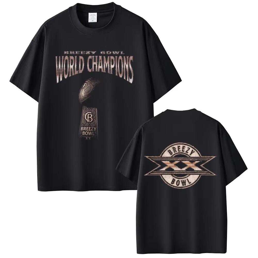 Rapper Chris Brown Breezy Bowl XX Tour Graphic Tshirt Unisex Hip Hop Pop Music T Shirts Summer Fashion Vintage Tshirts