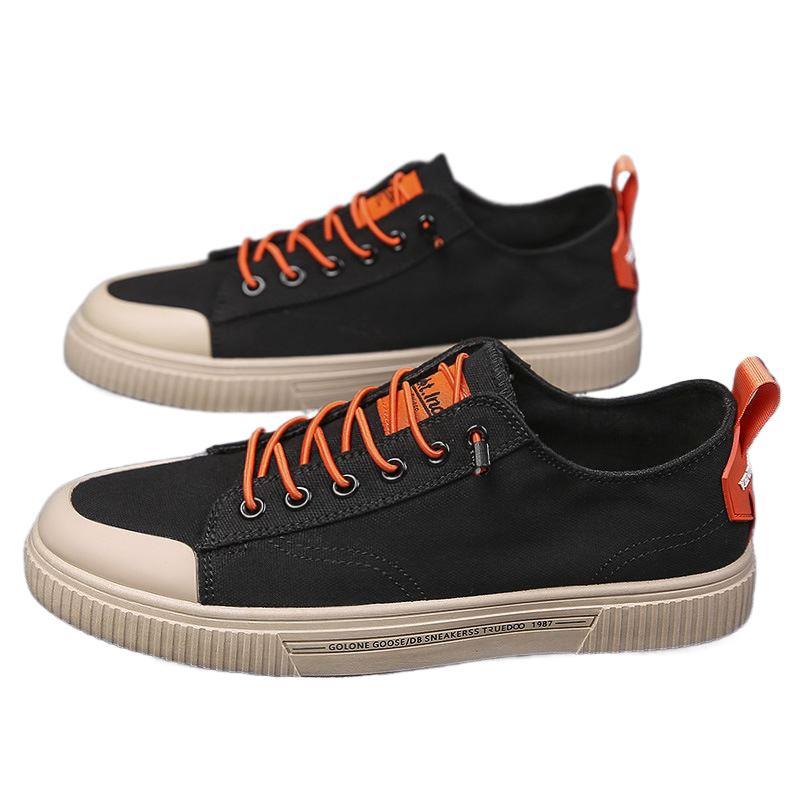 Обувь мужская новая весна лето повседневная весна дышащая рабочая плоская мужская обувь с одной педалью спортивная черная парусиновая обувь прилив