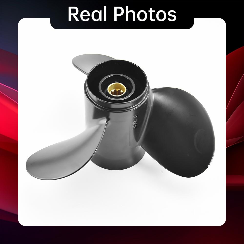 Гребной винт из алюминиевого сплава для подвесного двигателя Tohatsu Mercury Nissan — 9,9 x 13 дюймов, 3 лопасти, 10 шлицев — подходит для лодочных моторов мощностью 25–30 л.с.