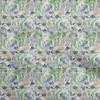 oneOone Ткань Cotton Flex Lime Green с акварельными цветами для поделок, декоративная ткань с принтом по ярдам, 40 дюймов