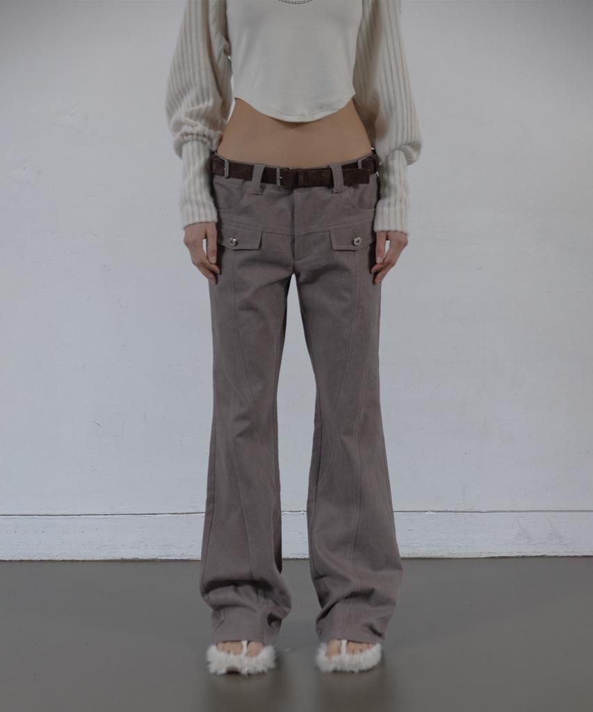SETUP-EXE Line Bootcut Pants / Mocha