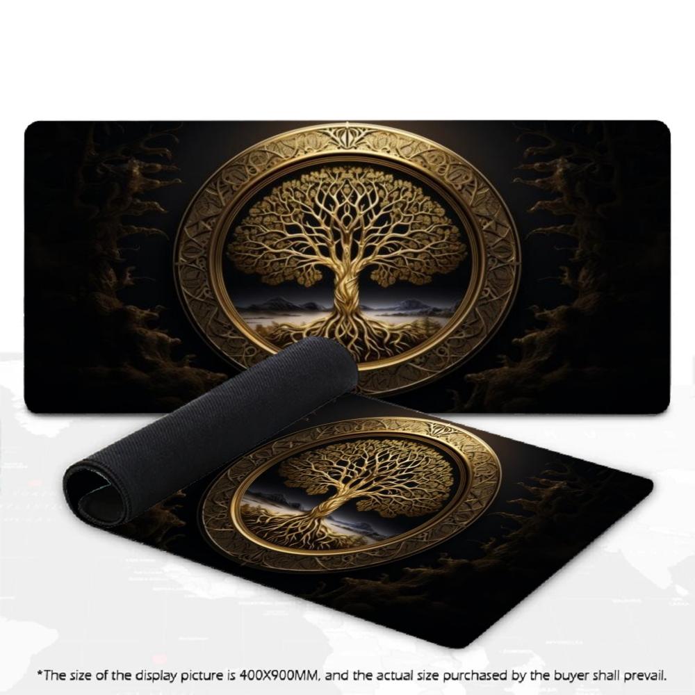 Viking Tree Of Life Mouse Pad XXL Rune Circle Norse Art Non‑Slip Rubber Deskmat Pc Game Keyboard Mats Large Computer Mouse Mat