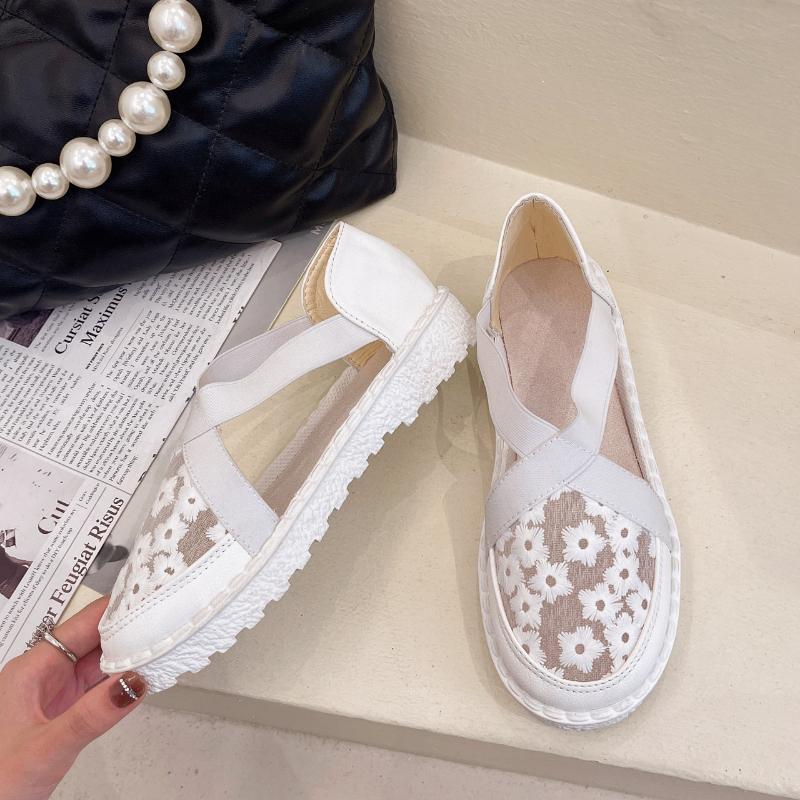 Женские туфли на плоской подошве 2024 года, кружевные женские туфли на плоской подошве, женская спортивная обувь для отдыха, туфли с круглым носком, весенние милые женские туфли