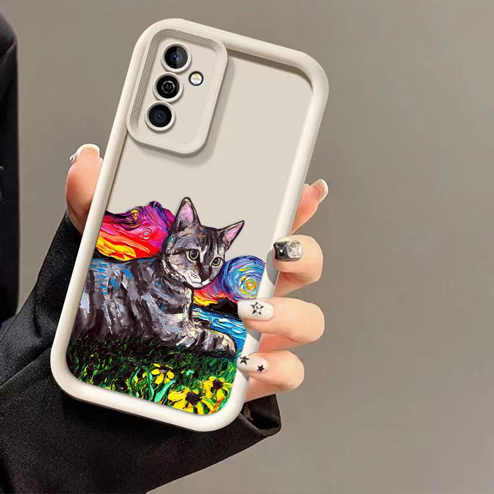 Vintage Oil Painting Cat Phone Case For OPPO A6X A3X A5X A5 A54 A55 A57 A58 A53 A73 A74 A95 A92 A93 A94 A98 FIND X3 X5 X8 Cover