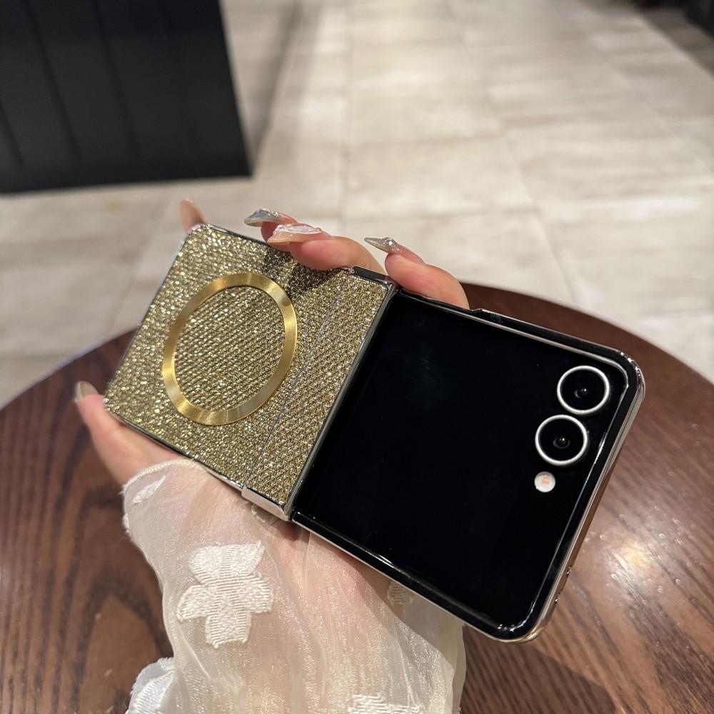 Чехол для Samsung Galaxy Z Flip 7 Модный блестящий магнитный беспроводная зарядка Защитная задняя крышка для Samsung Z Flip 7 Корпус