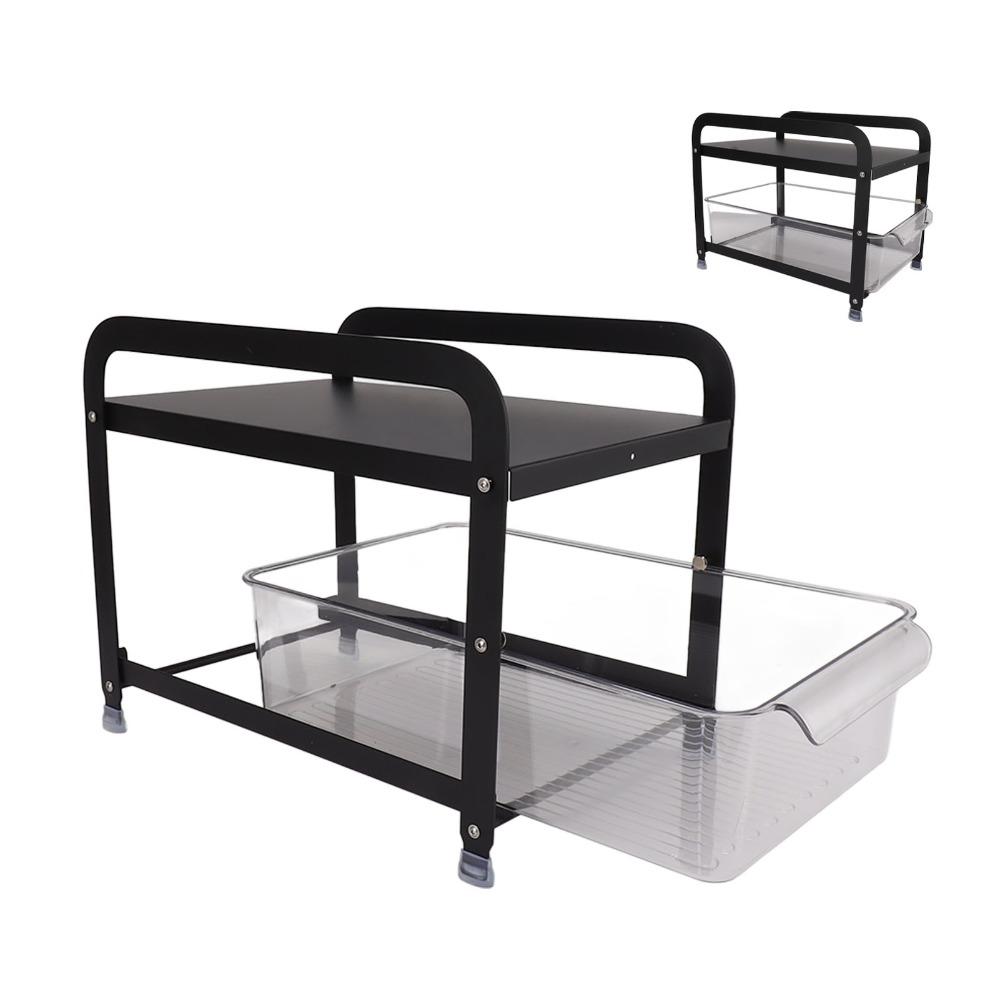 Carbon Steel Kitchen Sink Rack Anti Slip Foot Pull Out Drawer Basket for Kitchen Cabinet