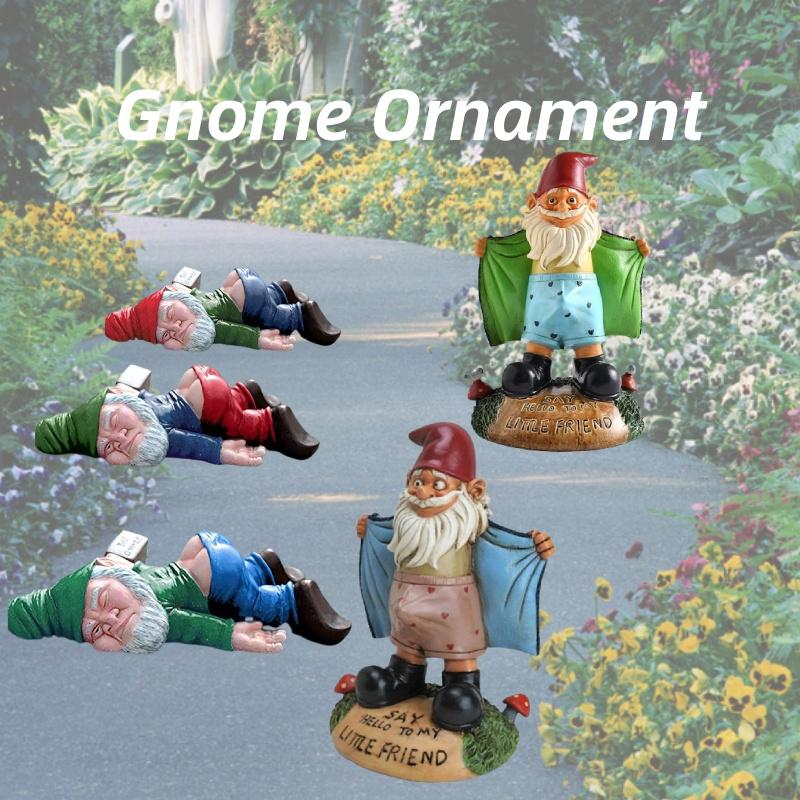 Садовая статуэтка Гном Непослушные украшения Смешной дом Миниатюрная статуэтка Гномы Смола