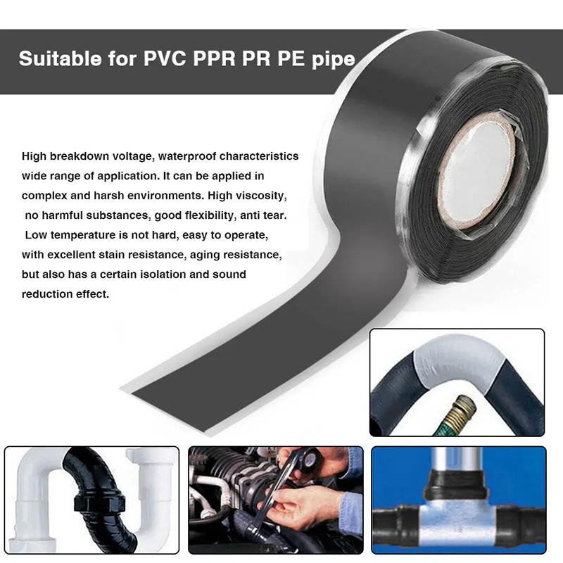 Лента для ремонта протечек водопроводных труб Самоклеящаяся Прочная Водонепроницаемая Лента для Обмотки и Ремонта Протечек Водопроводных Труб Силиконовая Резина Лента для Остановки Протечек