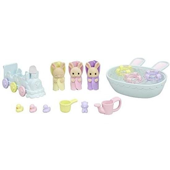 Куклы Sylvanian Families Набор мебели Тройняшки Молочных Кроликов Любимая Ванна DF-22 ST Mark Сертифицировано 3+ Игрушка Кукольный Домик EPOCH