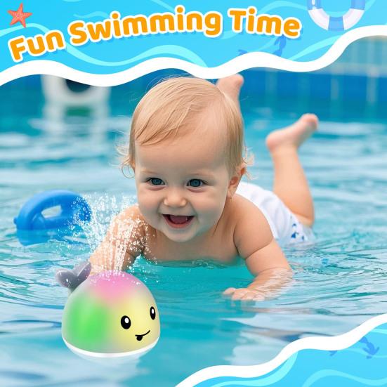 Whale Bath Toy Sprinkler for Babies 45660 Years Rechargeable Water Spray