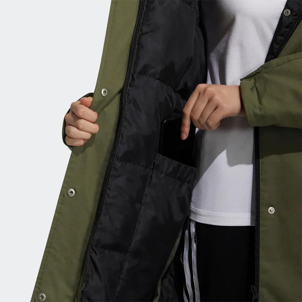 adidas Originals Женская зимняя зеленая пуховая куртка (унисекс) Пуховики HF1586