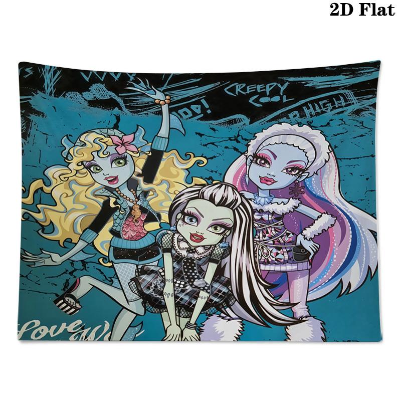 Гобелен с принтом Monster High – Настенное панно для спален, общежитий и домашнего декора