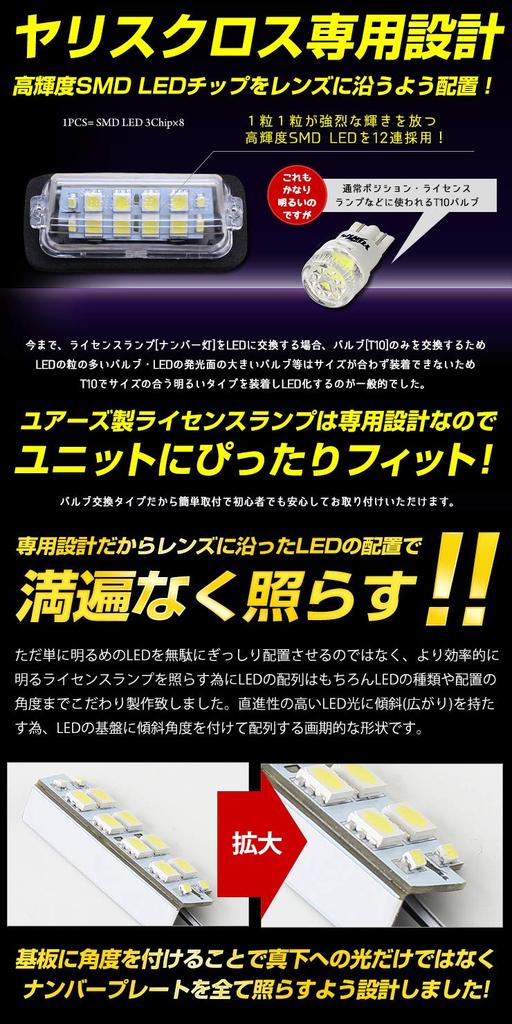 YOURS YARISCROSS YARISCROSS Car Specific Design LED License Lamp License Plate Light Toyota TOYOTA Y29-3812 [2] M